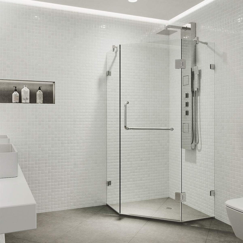 Piedmont 73" High x 36" Wide x 36" Deep Hinged Frameless Shower Enclosure with Clear Glass - image 1