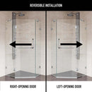 Piedmont 73" High x 34" Wide x 34" Deep Hinged Frameless Shower Enclosure with Clear Glass - image 4