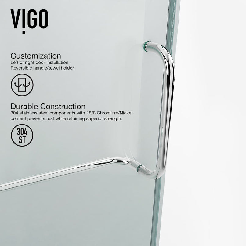Piedmont 73" High x 34" Wide x 34" Deep Hinged Frameless Shower Enclosure with Clear Glass - image 9