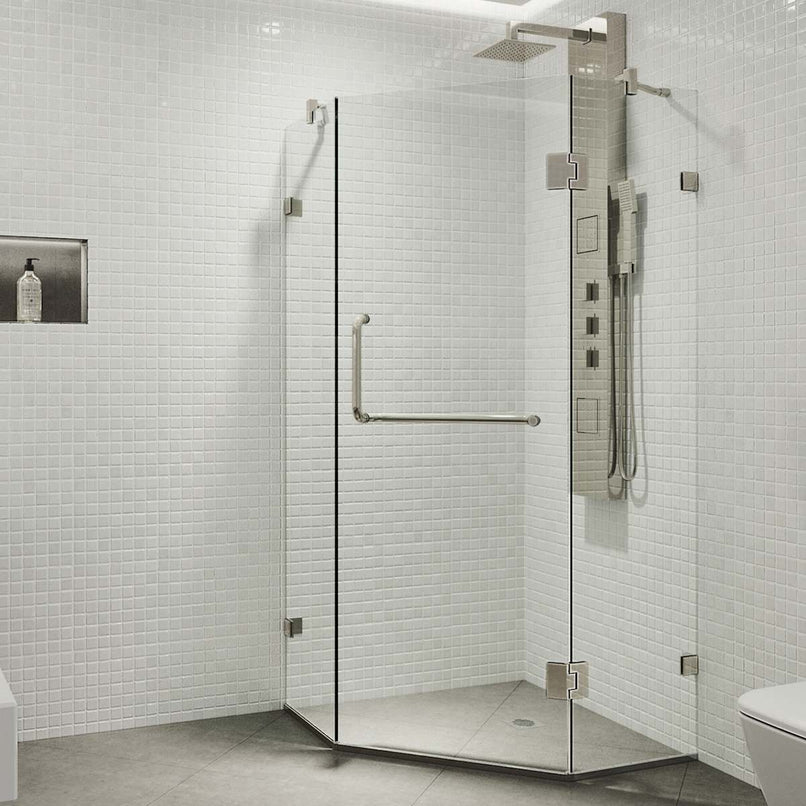 Piedmont 73" High x 36" Wide x 36" Deep Hinged Frameless Shower Enclosure with Clear Glass - image 2