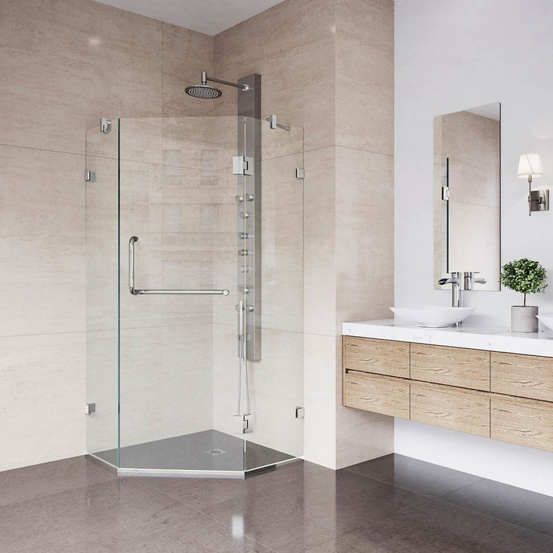 Piedmont 73" High x 36" Wide x 36" Deep Hinged Frameless Shower Enclosure with Clear Glass - image 6