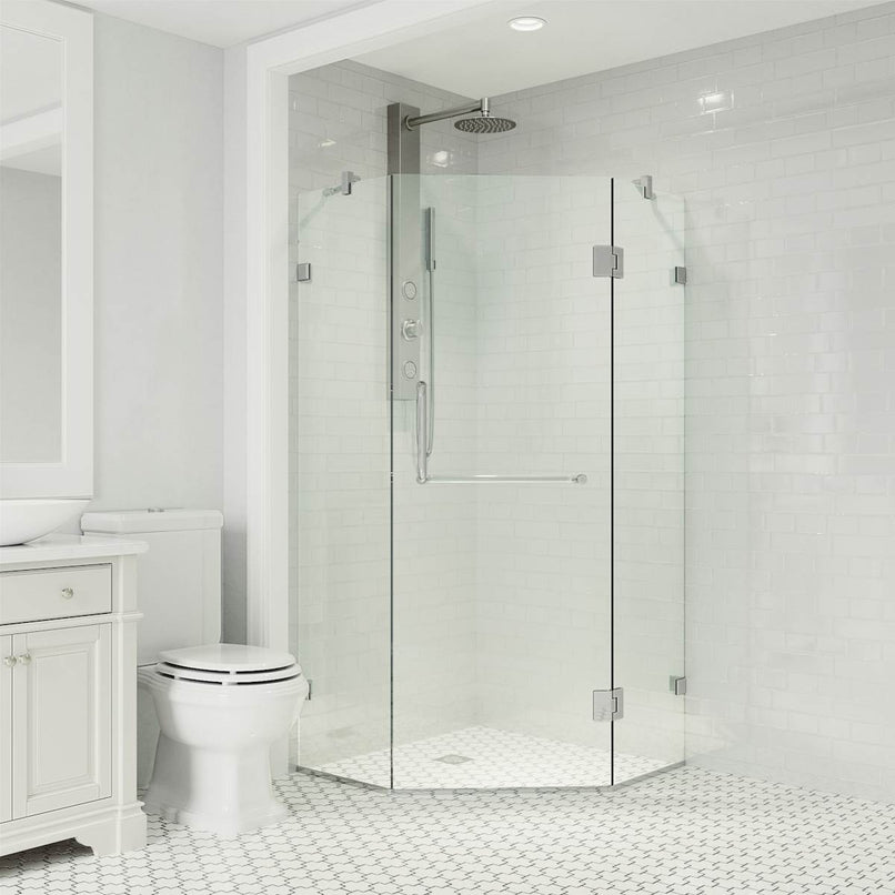 Piedmont 73" High x 36" Wide x 36" Deep Hinged Frameless Shower Enclosure with Clear Glass - image 12