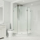 Piedmont 77" High x 38" Wide x 38" Deep Hinged Frameless Shower Enclosure with Clear Glass - image 12