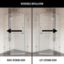 Piedmont 73" High x 38" Wide x 38" Deep Hinged Frameless Shower Enclosure with Clear Glass - image 4