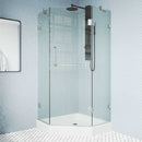 Piedmont 79" High x 40" Wide x 40" Deep Hinged Frameless Shower Enclosure with Clear Glass - image 2