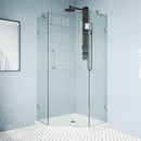 Piedmont 77" High x 40" Wide x 40" Deep Hinged Frameless Shower Enclosure with Clear Glass - image 2