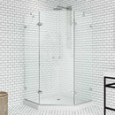 Gemini 77" High x 42" Wide x 42" Deep Hinged Frameless Shower Enclosure with Clear Glass - image 3