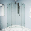 Gemini 77" High x 48" Wide x 48" Deep Hinged Frameless Shower Enclosure with Clear Glass - image 3