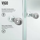 Gemini 77" High x 48" Wide x 48" Deep Hinged Frameless Shower Enclosure with Clear Glass - image 9