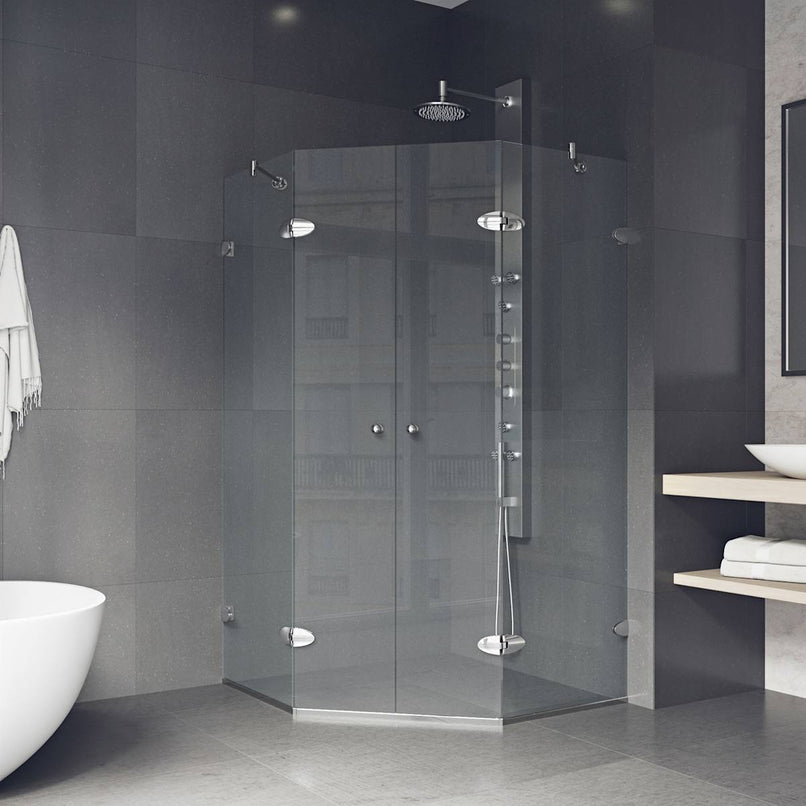 Gemini 73" High x 40" Wide x 40" Deep Hinged Frameless Shower Enclosure with Clear Glass - image 6