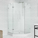 Gemini 79" High x 42" Wide x 42" Deep Hinged Frameless Shower Enclosure with Clear Glass - image 2