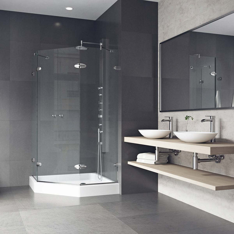 Gemini 79" High x 42" Wide x 42" Deep Hinged Frameless Shower Enclosure with Clear Glass - image 5