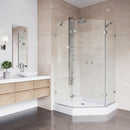 Gemini 79" High x 48" Wide x 48" Deep Hinged Frameless Shower Enclosure with Clear Glass - image 6