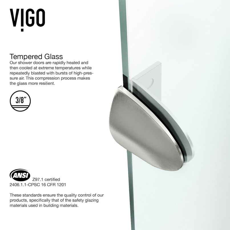 Gemini 79" High x 48" Wide x 48" Deep Hinged Frameless Shower Enclosure with Clear Glass - image 9