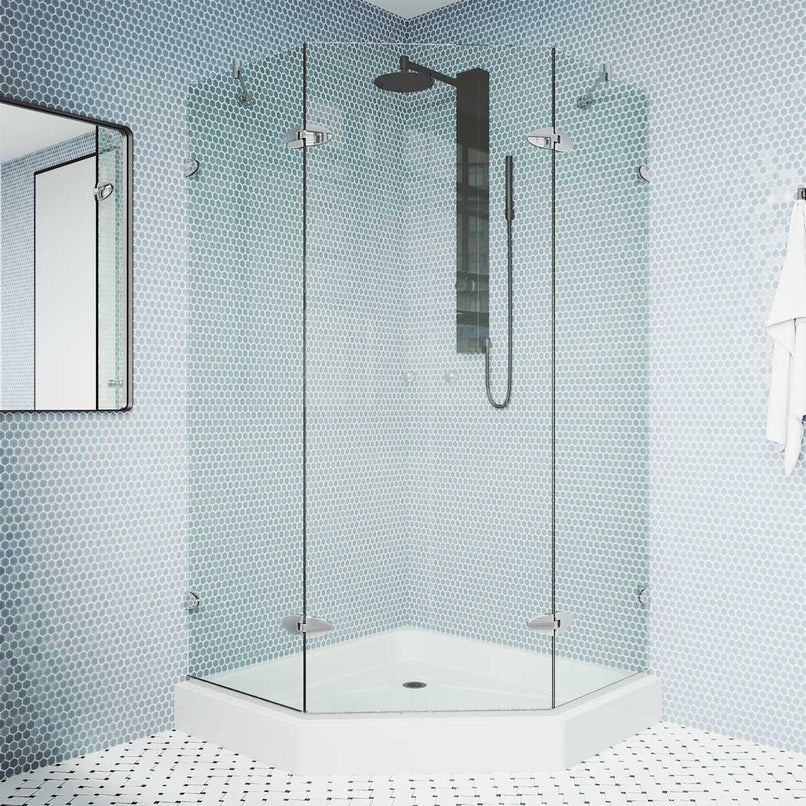 Gemini 79" High x 48" Wide x 48" Deep Hinged Frameless Shower Enclosure with Clear Glass - image 12