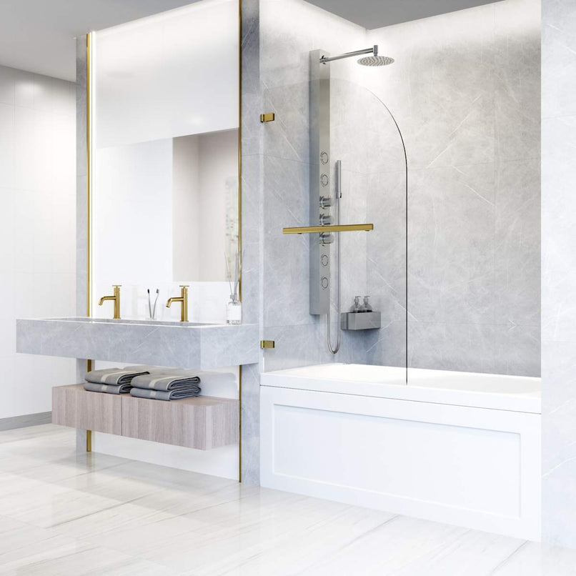 Orion 58" High x 34" Wide Hinged Frameless Tub Door with Clear Glass - image 6