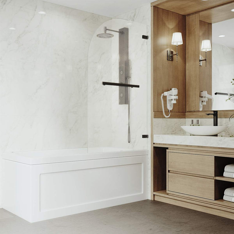 Orion 58" High x 34" Wide Hinged Frameless Tub Door with Clear Glass - image 8