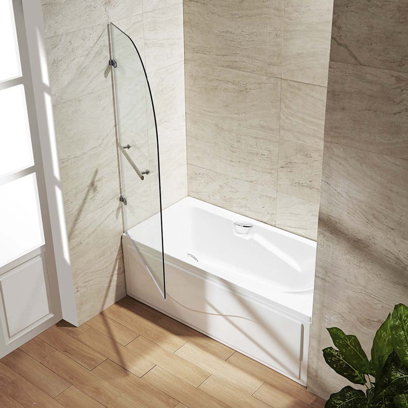 Orion 58" High x 34" Wide Hinged Frameless Tub Door with Clear Glass - image 12