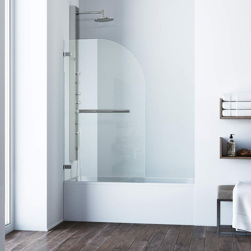 Orion 58" High x 34" Wide Hinged Frameless Tub Door with Clear Glass - image 13