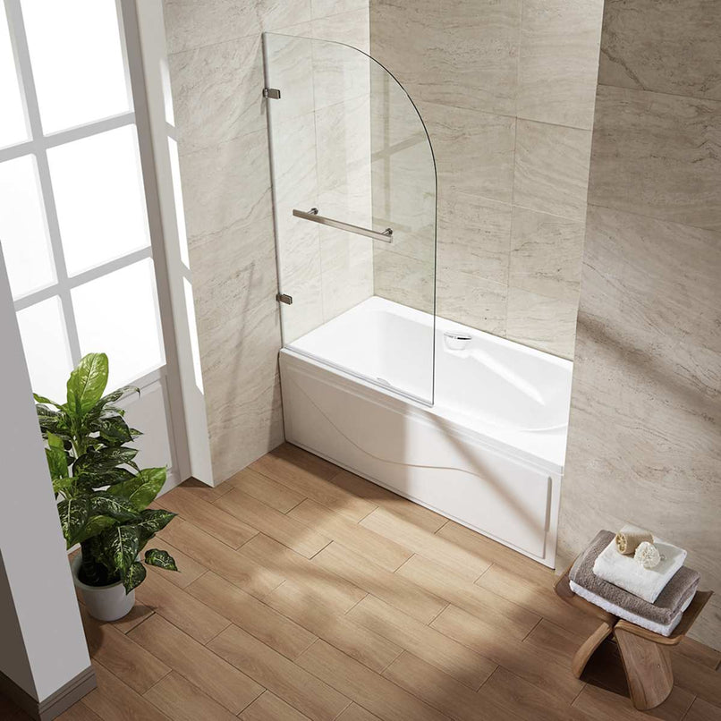 Orion 58" High x 34" Wide Hinged Frameless Tub Door with Clear Glass - image 14