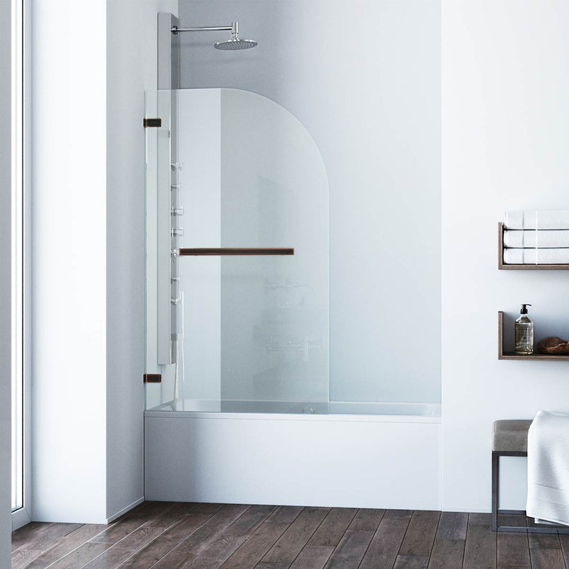 Orion 58" High x 34" Wide Hinged Frameless Tub Door with Clear Glass - image 16