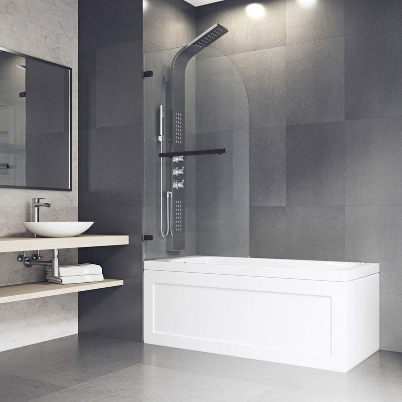 Orion 58" High x 34" Wide Hinged Frameless Tub Door with Clear Glass - image 17