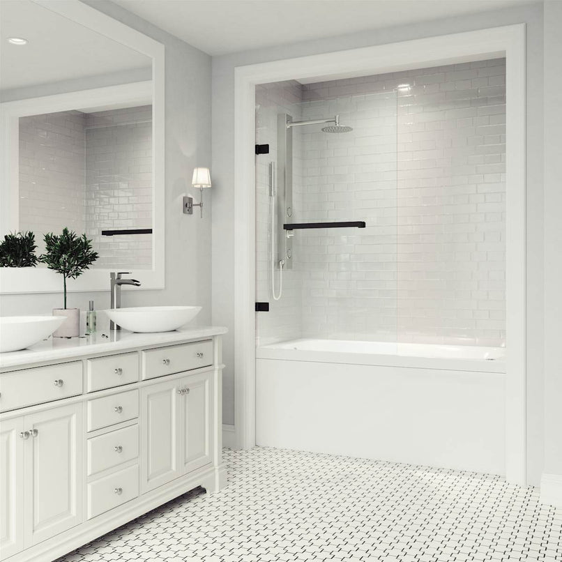 Rialto 58" High x 34" Wide Hinged Frameless Tub Door with Clear Glass - image 6