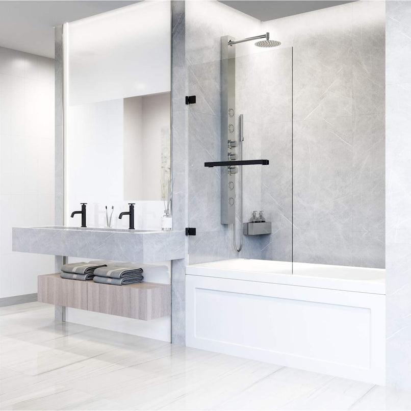 Rialto 58" High x 34" Wide Hinged Frameless Tub Door with Clear Glass - image 7