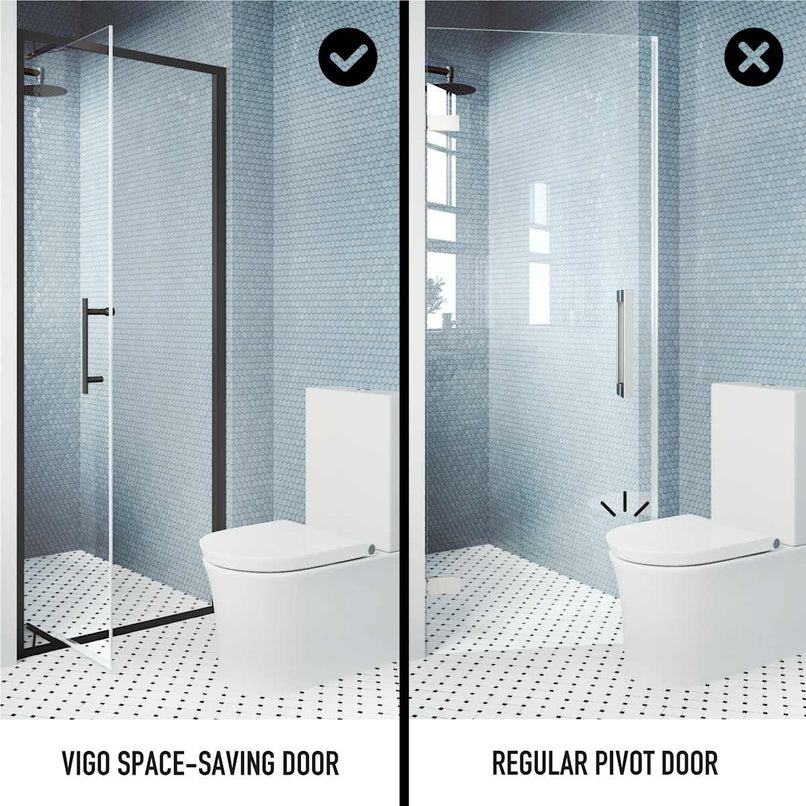 Astoria 76" High x 30" Wide Pivot Framed Shower Door with Clear Glass - image 5