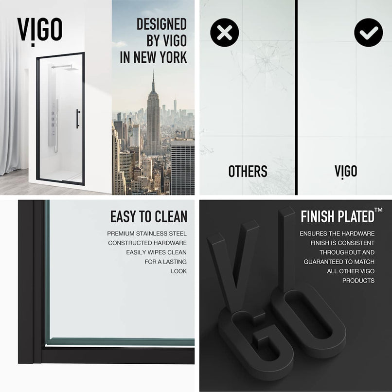 Astoria 76" High x 30" Wide Pivot Framed Shower Door with Clear Glass - image 8