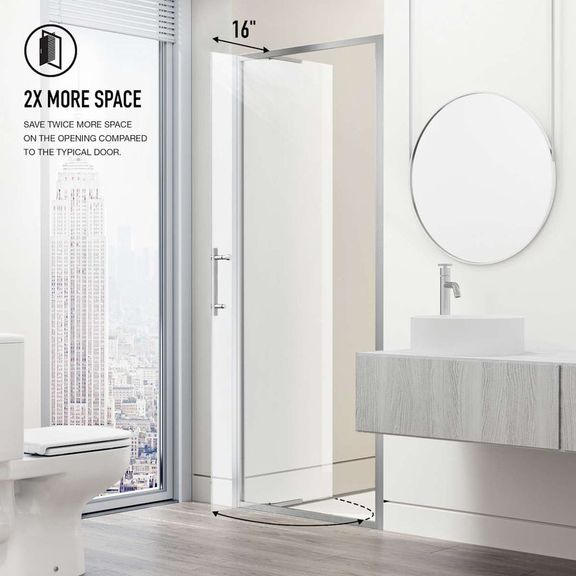 Astoria 76" High x 32" Wide Pivot Framed Shower Door with Clear Glass - image 4