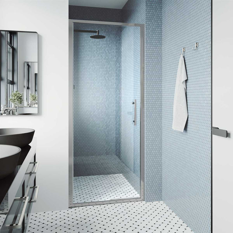 Astoria 76" High x 32" Wide Pivot Framed Shower Door with Clear Glass - image 7
