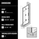 Astoria 76" High x 30" Wide Pivot Framed Shower Door with Clear Glass - image 3