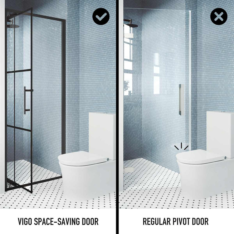 Astoria 76" High x 30" Wide Pivot Framed Shower Door with Clear Glass - image 5