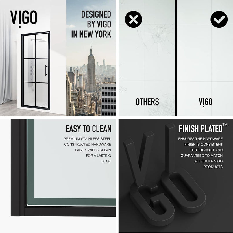 Astoria 76" High x 30" Wide Pivot Framed Shower Door with Clear Glass - image 8