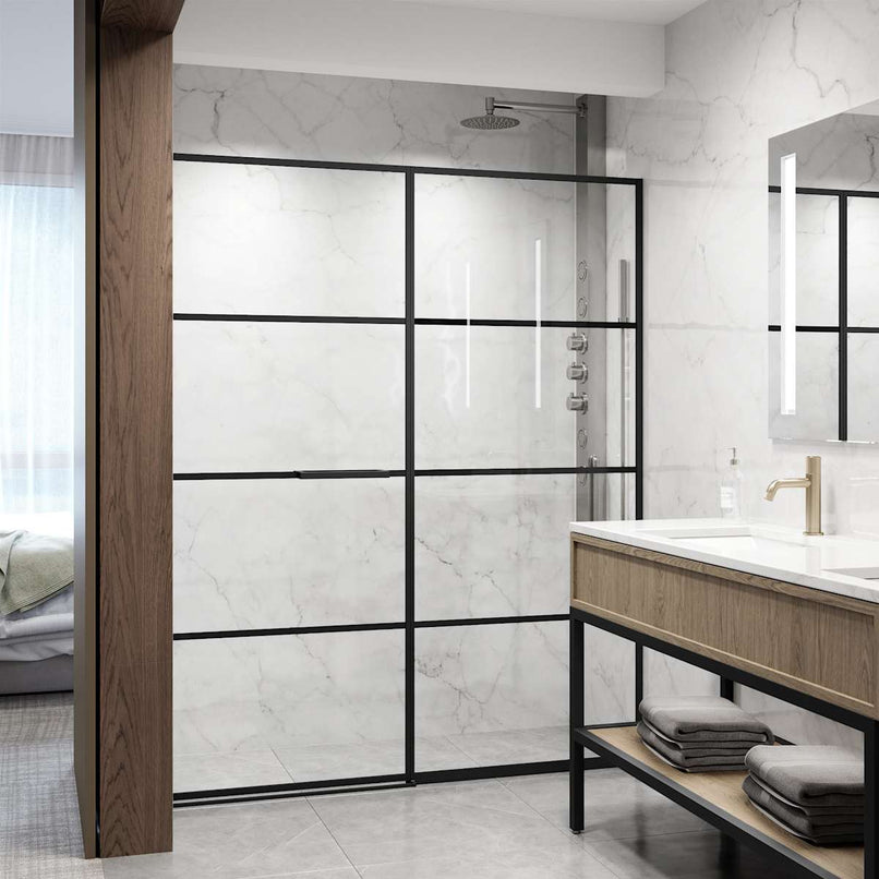 Noma 74" High x 60" Wide Hinged Framed Shower Door with Clear Glass - image 2