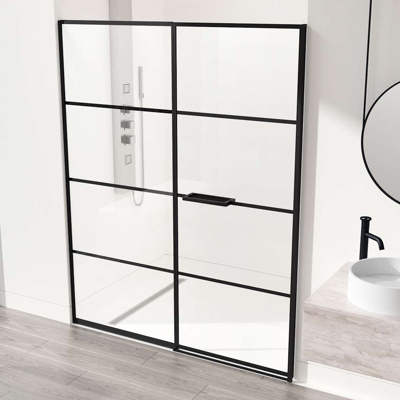 Noma 74" High x 60" Wide Hinged Framed Shower Door with Clear Glass - image 3