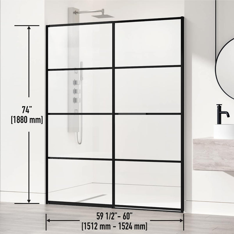 Noma 74" High x 60" Wide Hinged Framed Shower Door with Clear Glass - image 4
