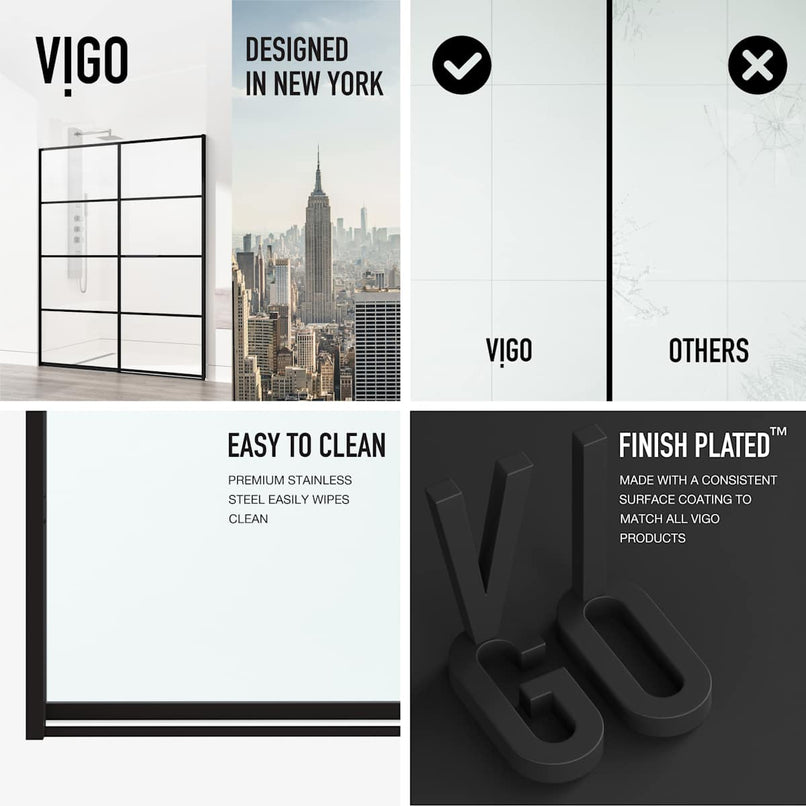 Noma 74" High x 60" Wide Hinged Framed Shower Door with Clear Glass - image 5