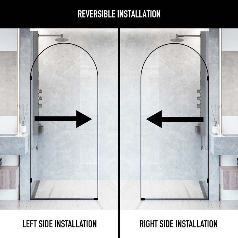 Arden 78" High x 34" Wide Hinged Frameless Shower Door with Clear Glass - image 4