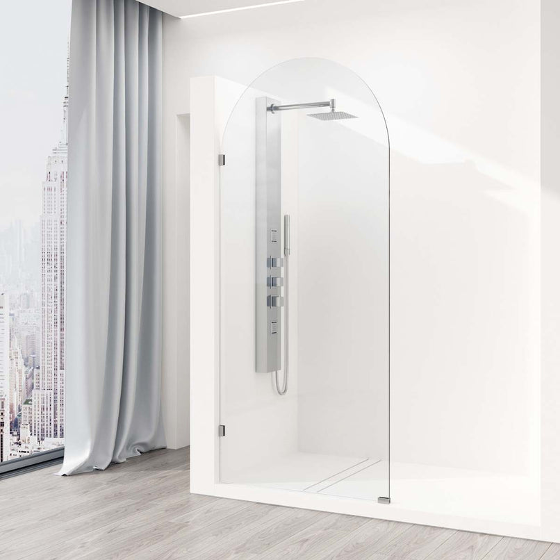 Arden 78" High x 34" Wide Hinged Frameless Shower Door with Clear Glass - image 13