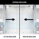 Arden 78" High x 34" Wide Hinged Frameless Shower Door with Ribbed Glass - image 4