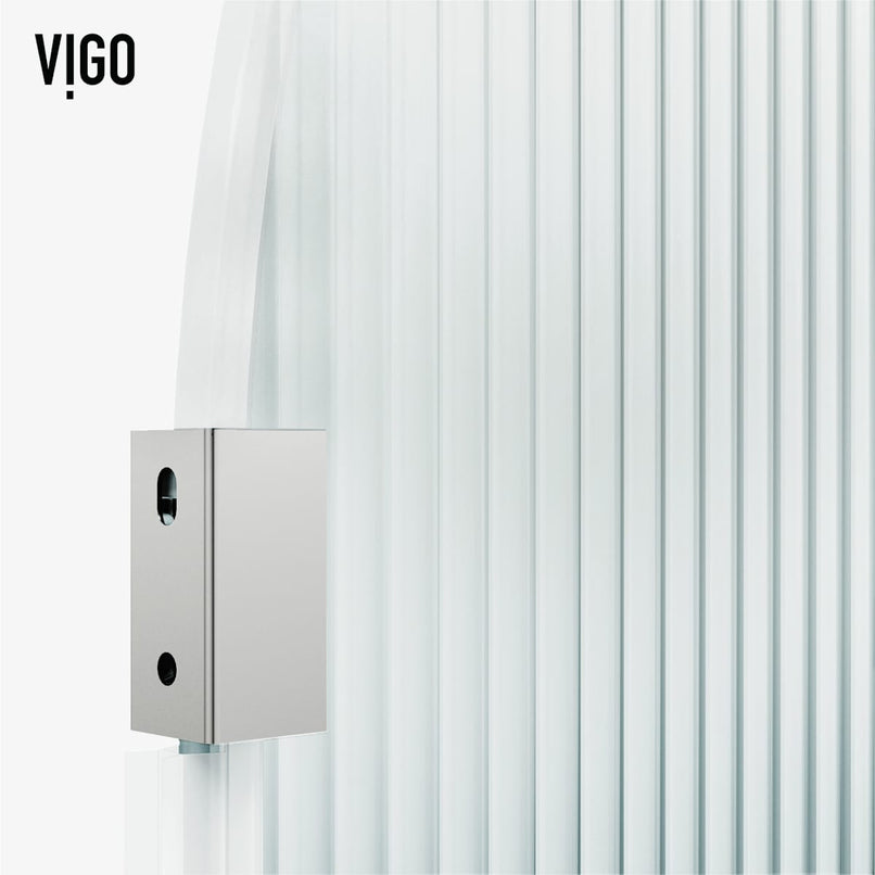 Arden 78" High x 34" Wide Hinged Frameless Shower Door with Ribbed Glass - image 8