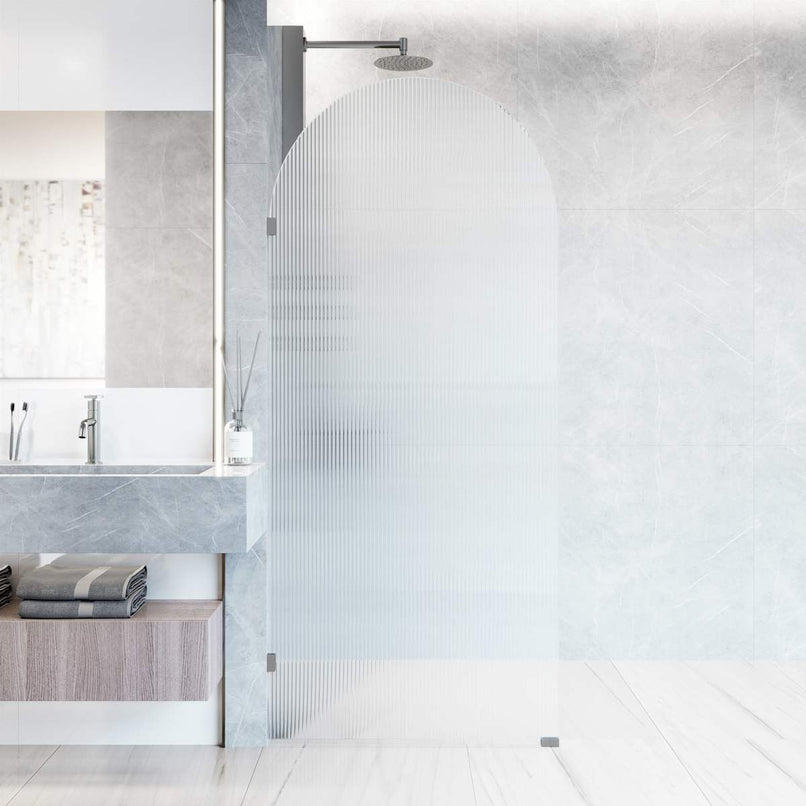 Arden 78" High x 34" Wide Hinged Frameless Shower Door with Ribbed Glass - image 13