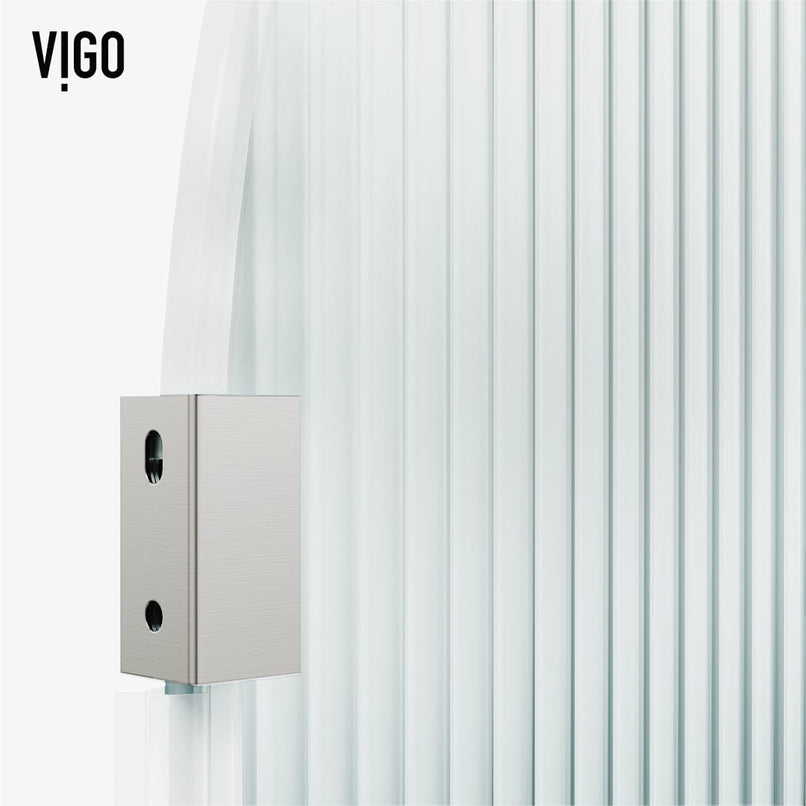 Arden 78" High x 34" Wide Hinged Frameless Shower Door with Ribbed Glass - image 14