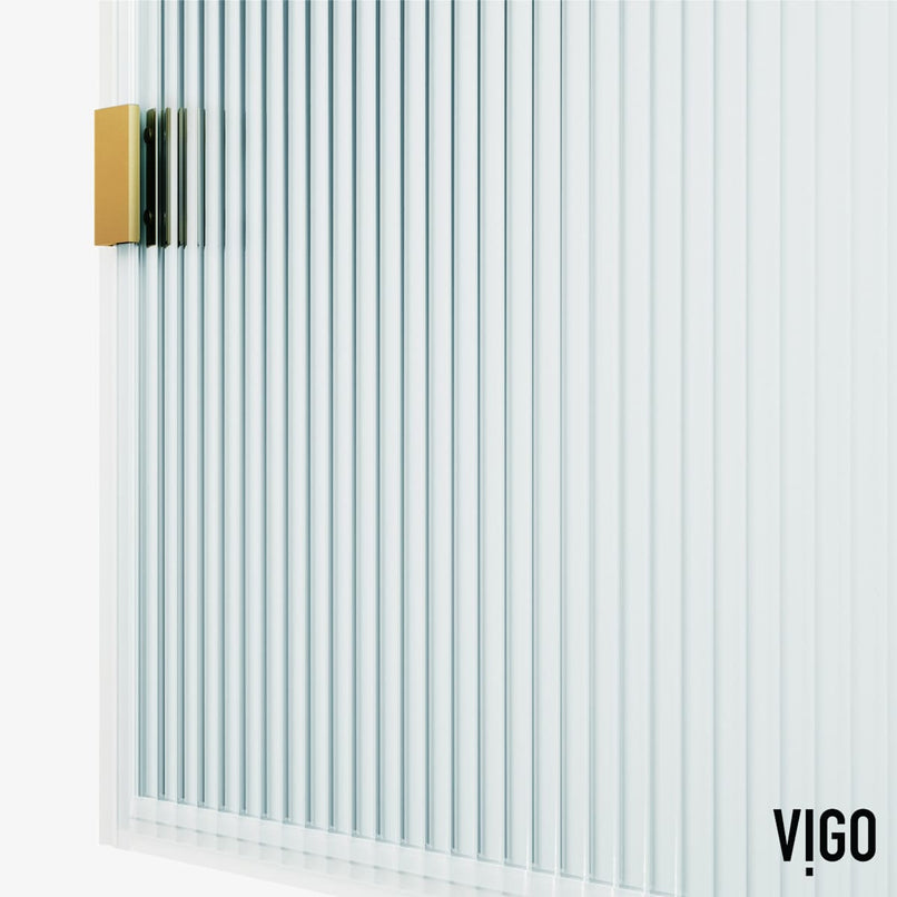 Arden 78" High x 34" Wide Hinged Frameless Shower Door with Ribbed Glass - image 18