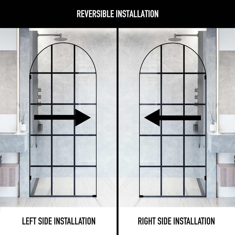 Arden 78" High x 34" Wide Hinged Framed Shower Door with Clear Glass - image 4