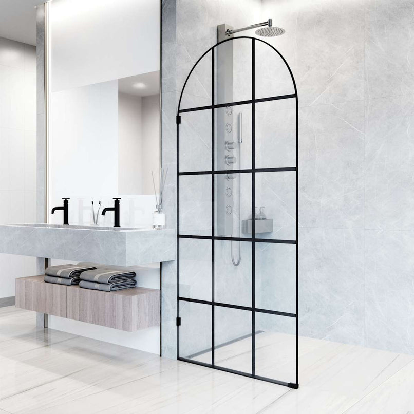 Arden 78" High x 34" Wide Hinged Framed Shower Door with Clear Glass - image 7