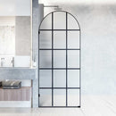 Arden 78" High x 34" Wide Hinged Framed Shower Door with Ribbed Glass - image 2