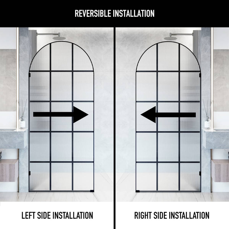 Arden 78" High x 34" Wide Hinged Framed Shower Door with Ribbed Glass - image 4